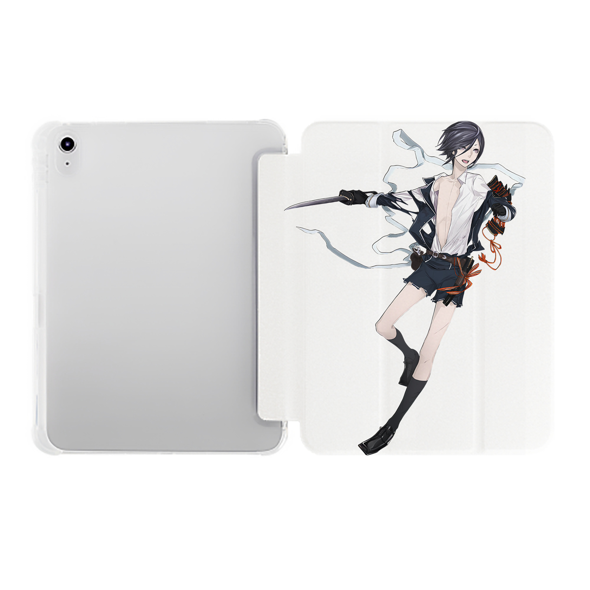 （画像用） 刀剣乱舞 Touken Ranbu IPad ケース ペン収納付き 三つ折りスタンド PUレザー×シリコン 対応機種9.5/10.5/10.9インチ